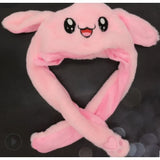 Women's Cute Beanies Hat Animal Rabbit Ears Glowing Moving Short Plush Warm Skullies Cap Autumn Winter Outdoor Travel Casual Hat