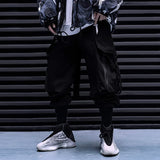 2023 Ribbons Embroidery Tactical Hip Hop Cargo Pants With Big Pockets Men Women Harajuku Punk Techwear Harem Pants