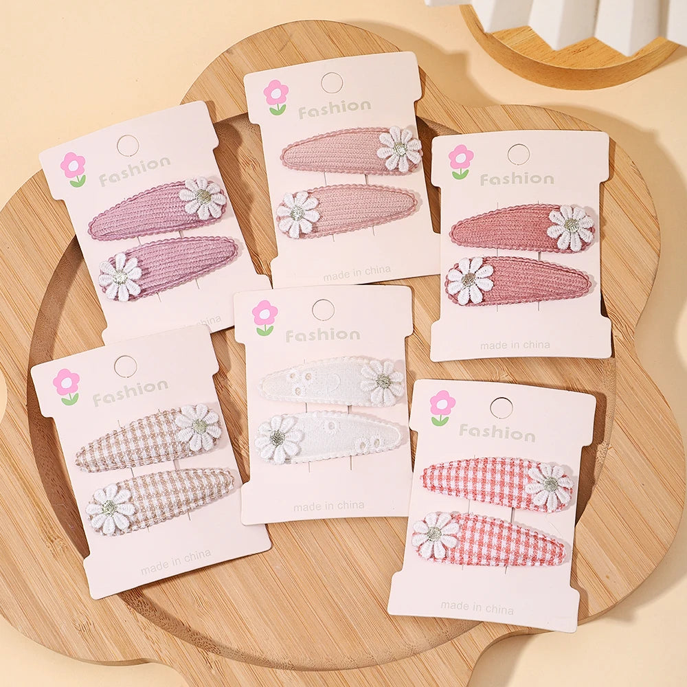 1pcs Ins Daisy Flower Hair Clips Baby Girl Hairpins for Kids Lace White Barette Princess Hooks Infant Accessories Korean