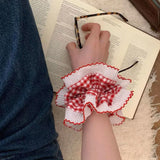 Women Lace Hair Scrunchies Girls Elastic Hair Bands Ponytail Holders Tie Hair Hoop Large Plaid Scrunchy Rubber Bands Headwear