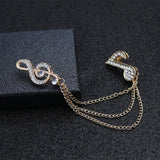 Luxury Crystal Musical Note Brooches Clothing & Accessories Coat Suit Scarves Shawl Badges Lapel Pin Music Teacher Gifts for Men