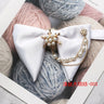 New Mans Black Bow Luxurious Polyester Horn Bow Tie With Pearl Chain Brooch For Bussiness Wedding Party Tuxedo Accessories Ties