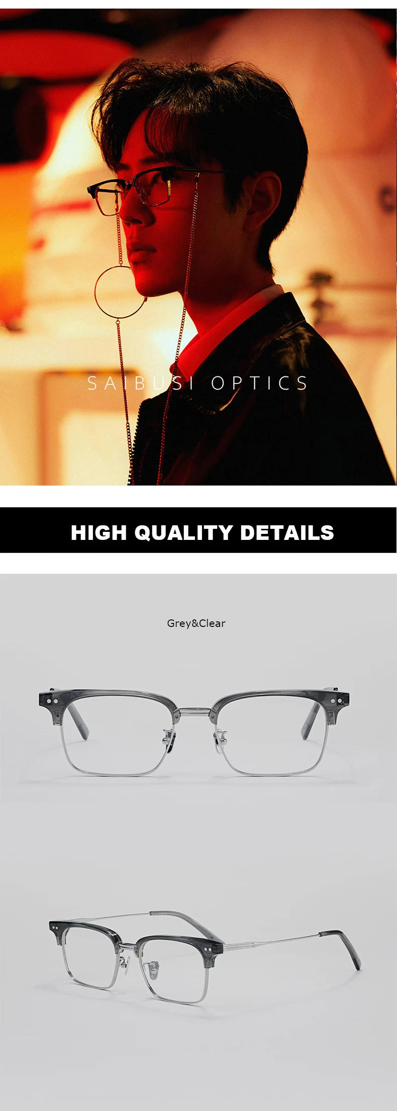 2024 new Italian imported titanium eyeglasses frame star the same fashion VENUS men reading myopia presbyopia optical glasses