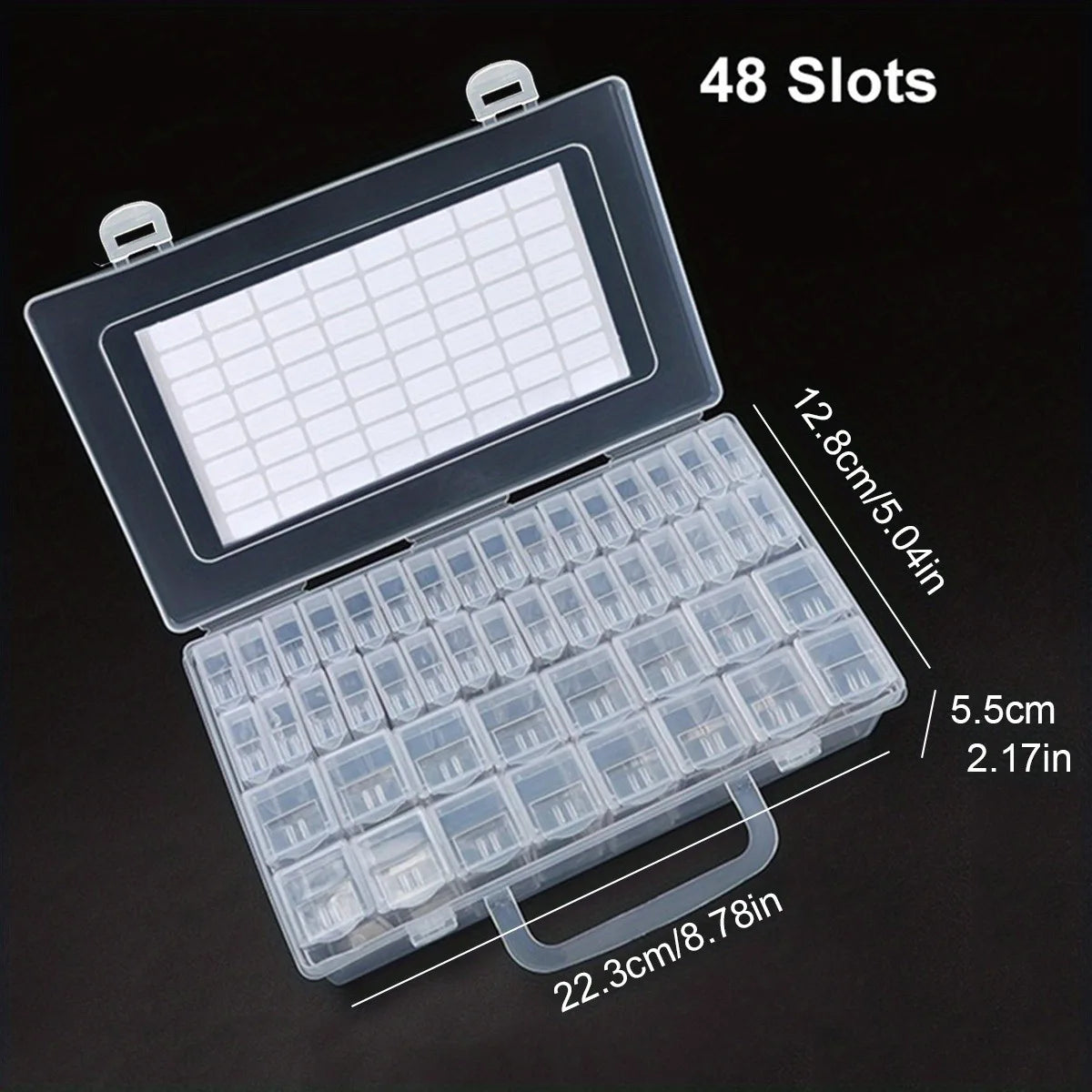 Clearance_1pc 32/40/42/48/56/64 Slots Plastic Storage Box, DIY Diamond Painting Beads Charms Jewelry Accessories Organizer Box_C