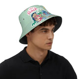 Unisex Kawaii Bucket Hats Funny Stitch Cartoon Accessories Bob Hat For Beach Headwear Lightweight