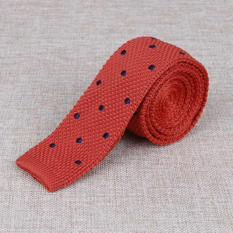 Men's Suits Knit Tie Plain Necktie For Wedding Party Tuxedo Casual Dots Woven Skinny Gravatas Cravats Accessories 25colors