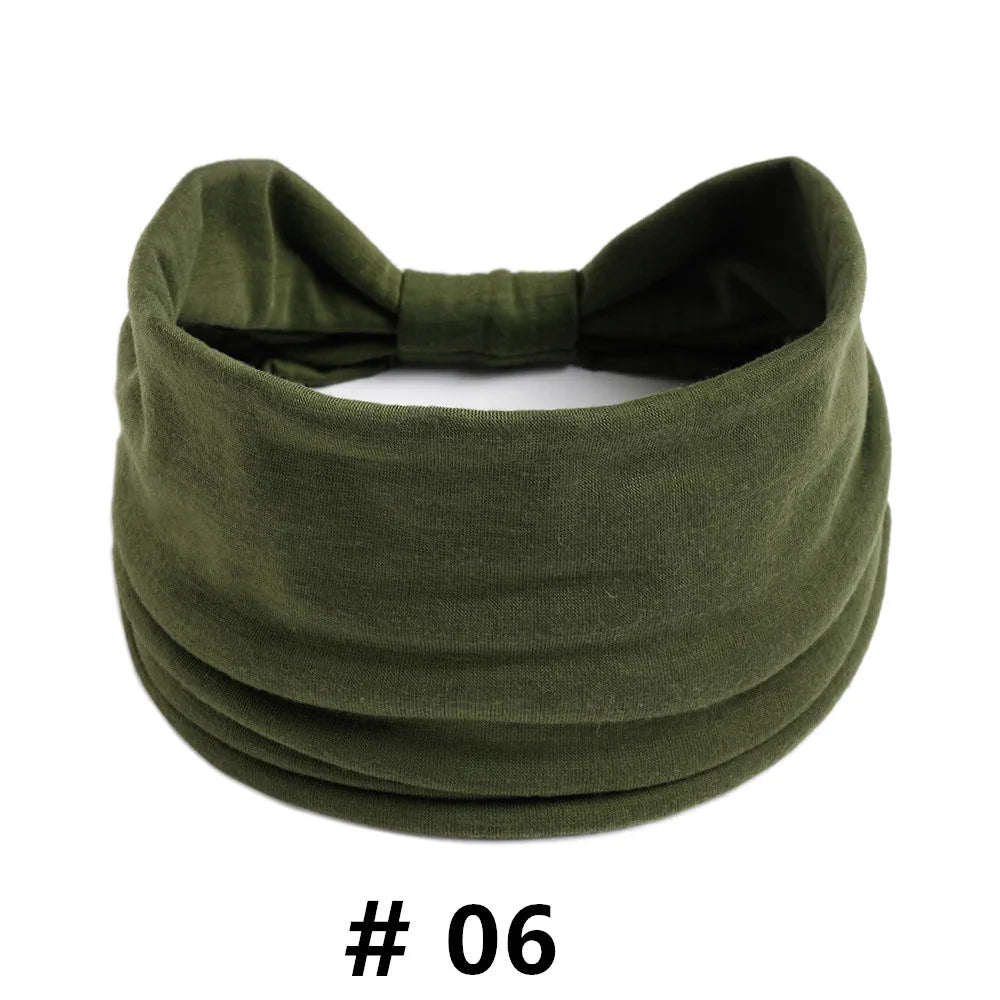 Headbands for Women Cotton Wide Headwrap Yoga Workout Hairbands Elastic Sport Head Bands Turban Bandana Bandage Hair Accessories