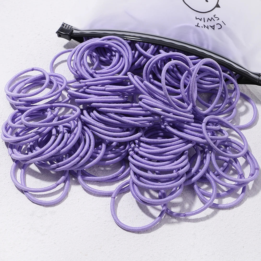 50PCS Macaron Rubber Band Hairband Headband High Elastic Durable Hair Ring Tied High Ponytail Women's Kids Hair Headwear