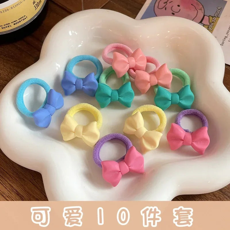10pc Kids Girls Elastic Hair Bands Baby Hair Tie Rope Strap Rubber Bands Elastics Girls Tie Braids Hair Accessories
