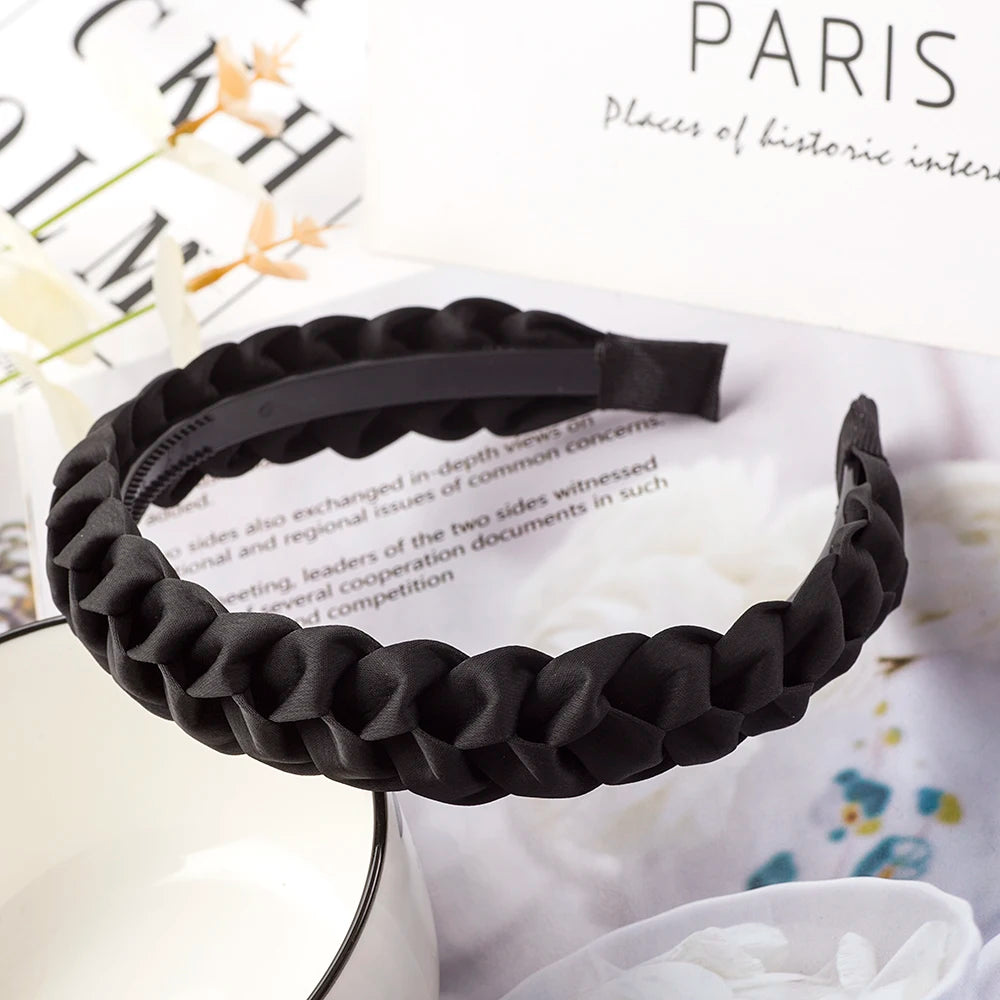 Braided Headband Women Girls Elastic Hairbands Non-slip Fashion Weaving Hair Hoop Bands Female Bezel Hair Accessories Headwear