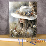 Paint By Numbers Kit For Adults Beginner On Canvas, DIY Acrylic Painting Package For Kids, Flowers Hat Women Picture, Frameless