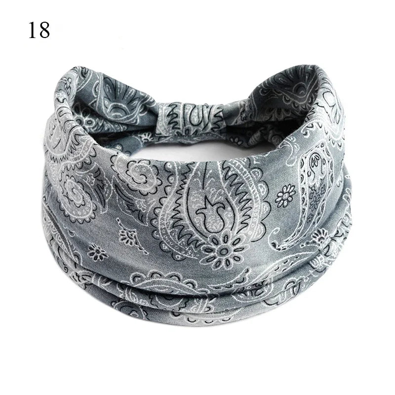 Women Hair Bands Headband Bohemian Sports Run Bandage Elastic Girl Wide Headband Print Wide Headwrap Headpiece Hairband Ladies