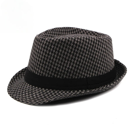 Spring Summer New Middle Aged Men's Top Hat Fashion Knitted Jazz Gentleman Black Chapeay Fedoras Bucket Hat Caps