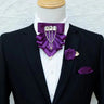 Original Fashion Tassel Rhinestone Bow Tie British Business Banquet Dress Collar Flowers Men's Wedding Bow-tie Brooch 3 Pcs Set