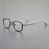 TFTB Retro All Pure Titanium Men's Glasses Luxury Square Small Framework Ultralight Optical Prescription Eyeglasses Frame 142mm
