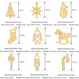 5Pcs Xmas Tree/Candy Cane/Snowman/Santa Claus Charm Stainless Steel Boots Christmas Pendant DIY Necklace Bracelet Jewelry Making
