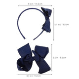 Navy Hair Accessories Set For Hair Bands Ponytail Holders Kids Headbands Hair Clips With Bows Braiders Hair Bow Clips Elastics