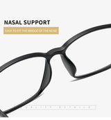 Blue Light Blocking Reading Glasses Men Women Ultralight TR90 Titanium Alloy Optical Frame Eyeglasses Square Eyewear