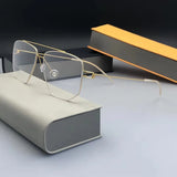 Denmark Brand Titanium Glasses Frame Men Women Double-Beam Square Eyewear Screwless Handmade Eyeglasses Frames Edwin Oclus De