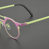 High-quality niche multi-color glasses frame literary fashion retro round ultra-light pure titanium hip hop trend optical glasse