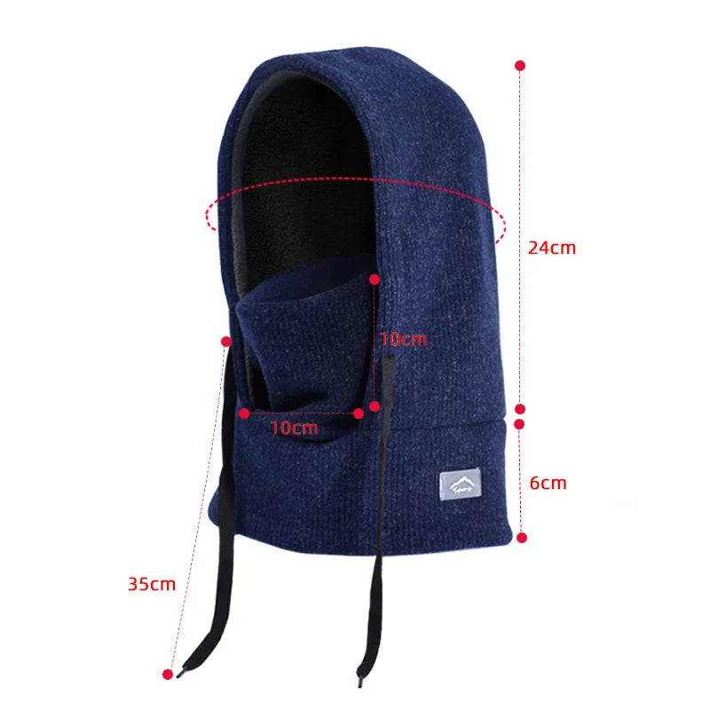 Children Winter Hat Scarf Mask One-piece Ears Neck Warmer Kids Bonnet Hats for Skiing Fleece Lining Child Girls Boys Cap 4-10Y