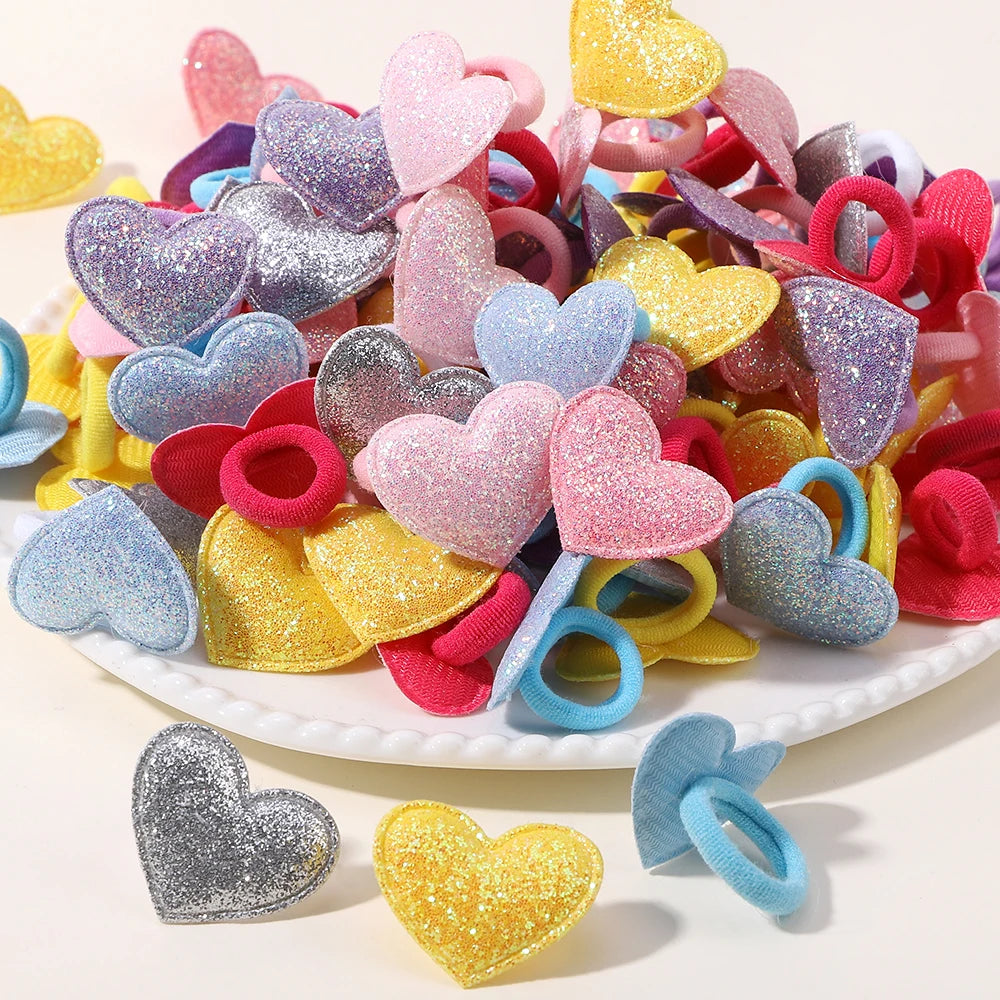 20pcs Kids Elastic Hair Bands Girls Plush Ball Rubber Band For Children Sweets Scrunchie Hair Ties Clip Baby Hair Accessories