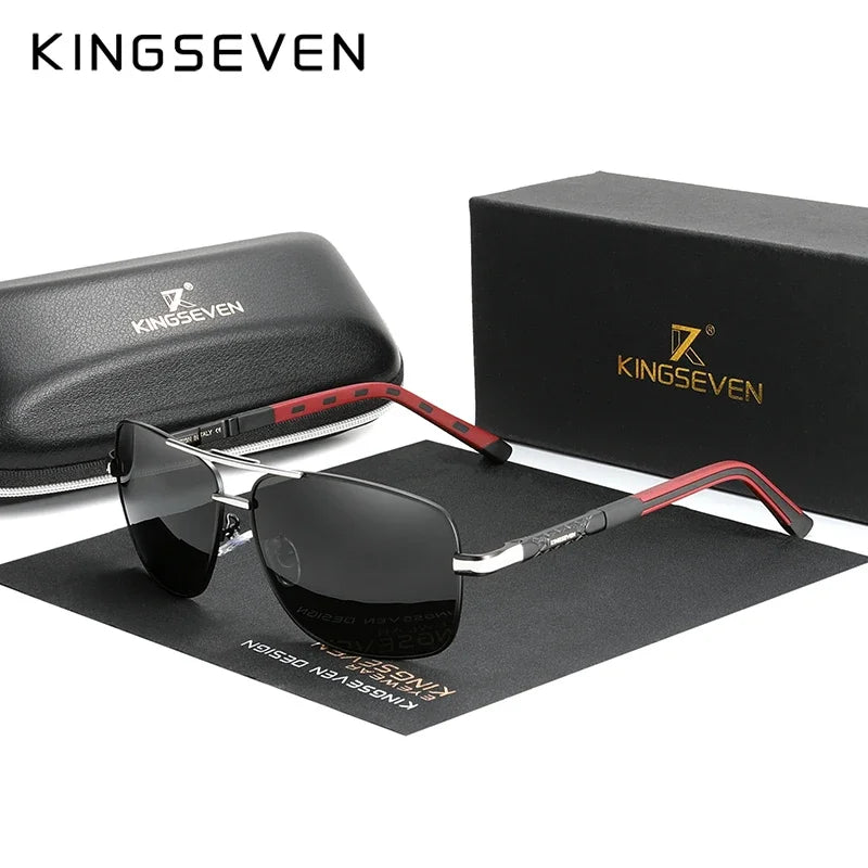 KINGSEVEN Classical Men’s Sunglasses High Quality Aluminum HD Mirror Lens Functional Glasses Women Driving Accessory Eyewear