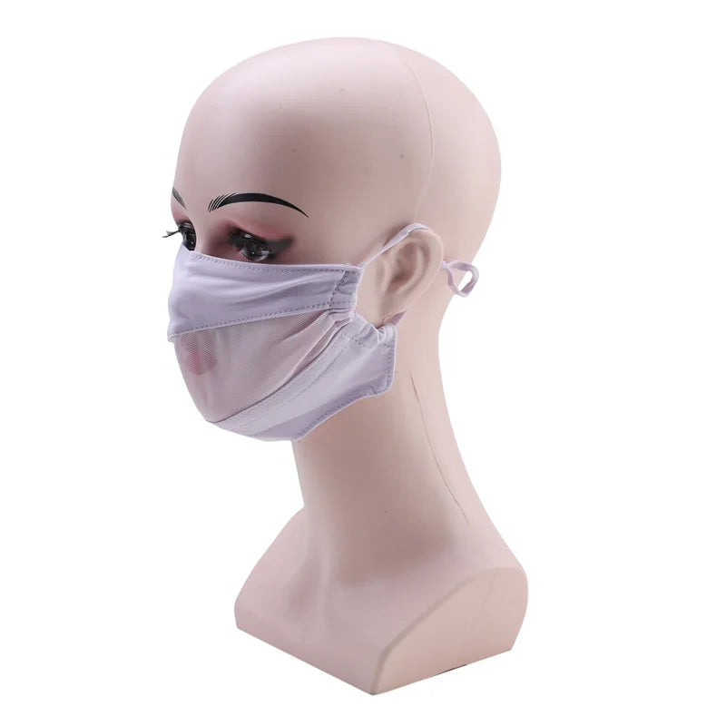 2024 New Sunscreen Mask Traceless Women Ice Silk Anti-ultraviolet Summer Fashion Breathable Thin Cover Face Mask