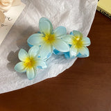 Dopamine Sunflower Shark Clip Sweet Gradient Flower Grab Clip Ponytail Braid Hair Clip for Girls Beach Vacation Hairstyles