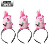 5PCS Headband Cartoon Mouse Hairband New Cartoon Plush Doll Headband French Wide-brim Hairpin Photo Headwear Creative Girl Gift