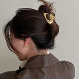 New Punk Geometric Metal Gold Silver Simple Hair Clip Claw for Women Trendy Large Crab Catches Clamp Korea Headwear Accessories