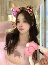 Kawaii Anime Cartoon Fashion Cat Hairband Bow Plush Hair Accessories Decorate Creative Personality Fashion Birthday Gift