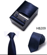 Tie For Men Brand New Style Wedding Gift Tie Pocket Squares Set Necktie Box Men Black Suit Accessories