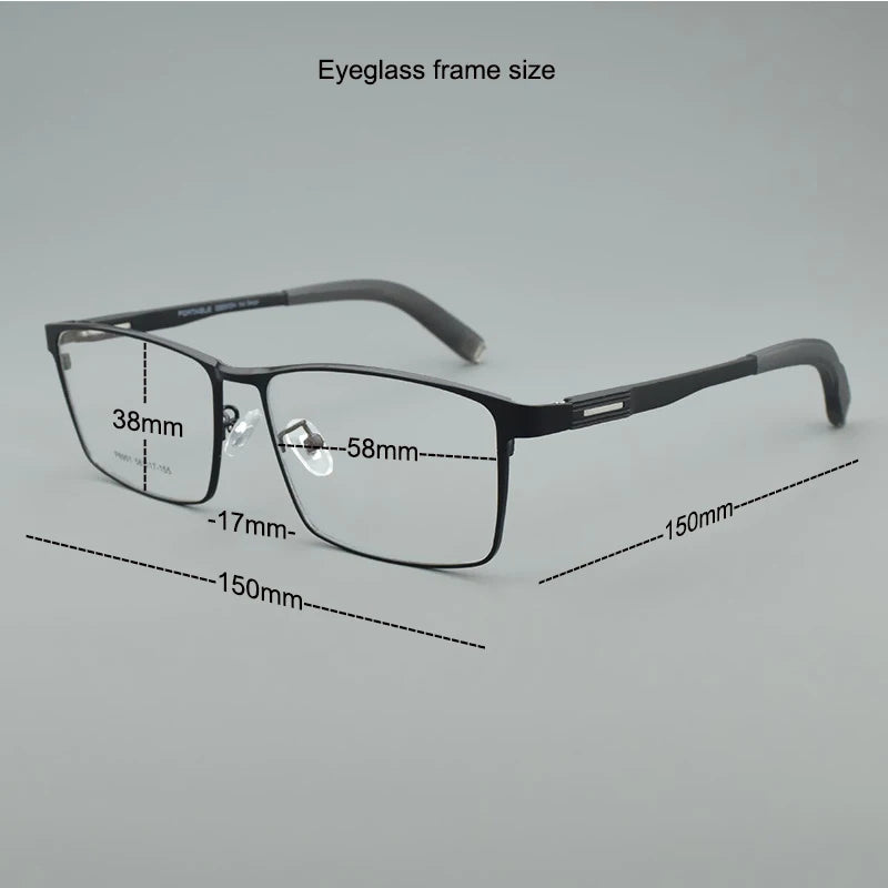 Titanium Alloy Glasses Frames Men Eyewear Optical Prescription Glasses Frame Large Face Eyeglasses square Myopia Retro spectacle