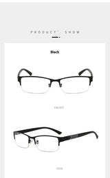 Men's Blue Light Blocking Reading Glasses Vintage Retro Metal Half Frame Eyeglasses Unisex Classic Business Eyewear Presbyopia