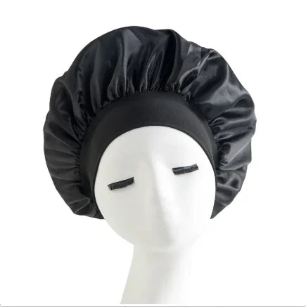 Newly Satin Night Hair Cap Women's Solid Sleeping Hat Sleep Care Bonnet Nightcap For Women Unisex Cap