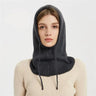 Winter Womens Hats Unisex Knitted Hooded Neck Collar Cap Beanie For Men & Women Drawstring One-Piece Hats Warmer Balaclava Cap