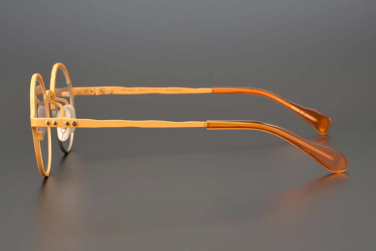 53160 Retro round pure titanium handmade glasses frame men and women irregular high-end optical frames