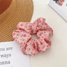 2 Pcs Korean Hair Accessories Women Small Fresh Fabric Flower Printing Elastics Hair Band Scrunchies Hair Tie Girl Ponytail Hold