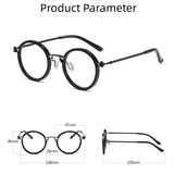 Reading Glasses Men High Quality Round Alloy Magnifying Glasses Eye Prescription 0 To +4 Clear Lens Anti Blue Light Glasses New