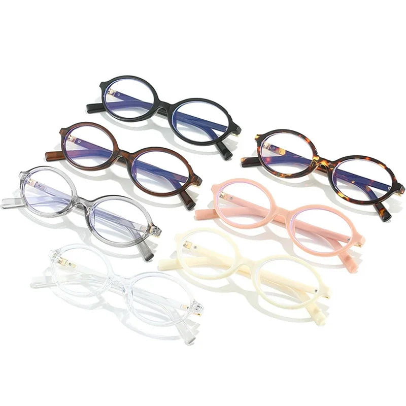 Oval Small Frame Retro Female Korean Plain Glasses Anti-blue Light Eyeglasses Eye Protection Ladies Optical Spectacle Eyeglass
