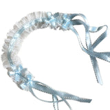 Gothic Headbands for Women Subculture Headband Gothic Bow White Headwear Cosplay Maid Flouncing Photo Props