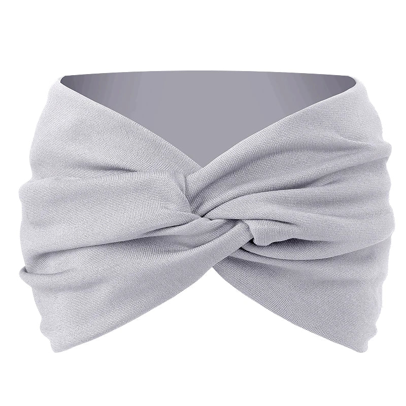 Women Solid Color Super Wide Headband Twisted Criss Cross Elastic Hairband Yoga Running Sports Non Slip Sweat Hair Accessories