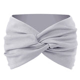Women Solid Color Super Wide Headband Twisted Criss Cross Elastic Hairband Yoga Running Sports Non Slip Sweat Hair Accessories