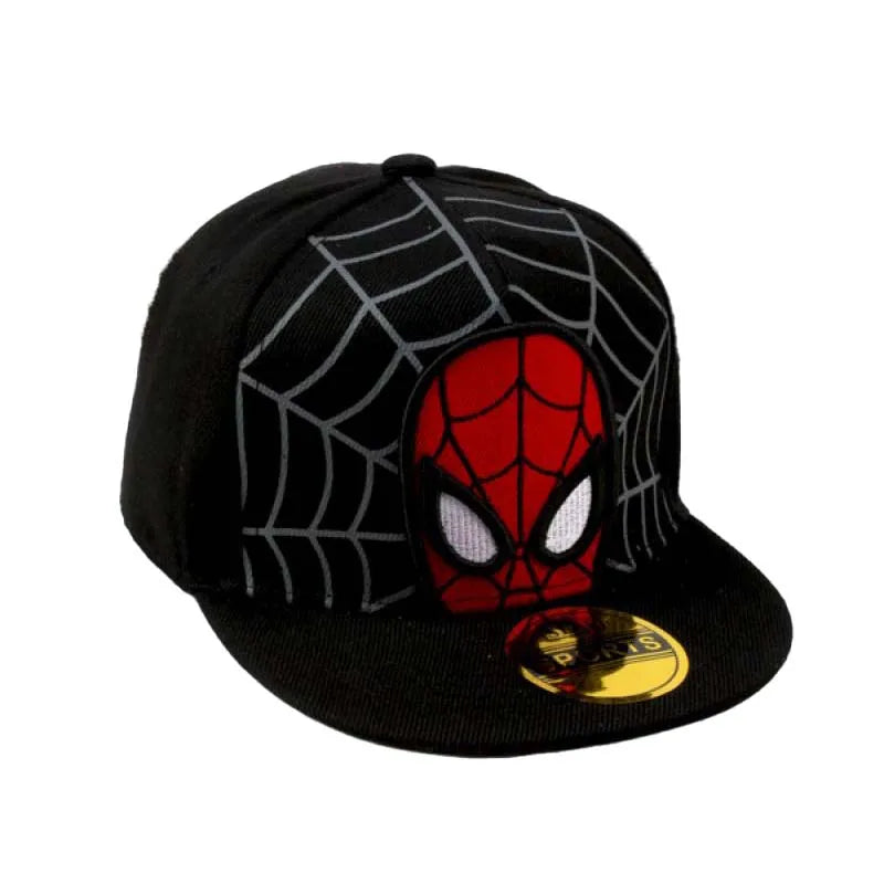 Spiderman Kids Anime Cartoon Baseball Cap Hip-Hop Flat Brim Adjustable Cool Summer Autumn Duck Tongue Hat Toddler Kids Baby Caps
