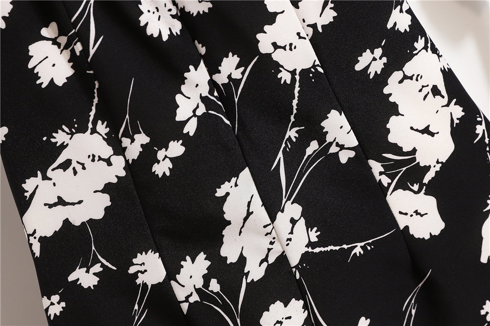 Mini robes d'été pour femmes, mode féminine, imprimé floral, en mousseline de soie, froncée, manches courtes bouffantes, robe décontractée