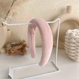 2022 Gentle Pink Womans Hairbands Girl Sweet Plush Wide Side Sponge Headband Hair Hoop Fashion Simple Solid Color Hair Accessory