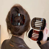 New Korean Acetic Acid Hair Clip Hair Accessories Elegant Women's Leopard Print Spoon Clip Low Ponytail Spring Hair Clip 1pc