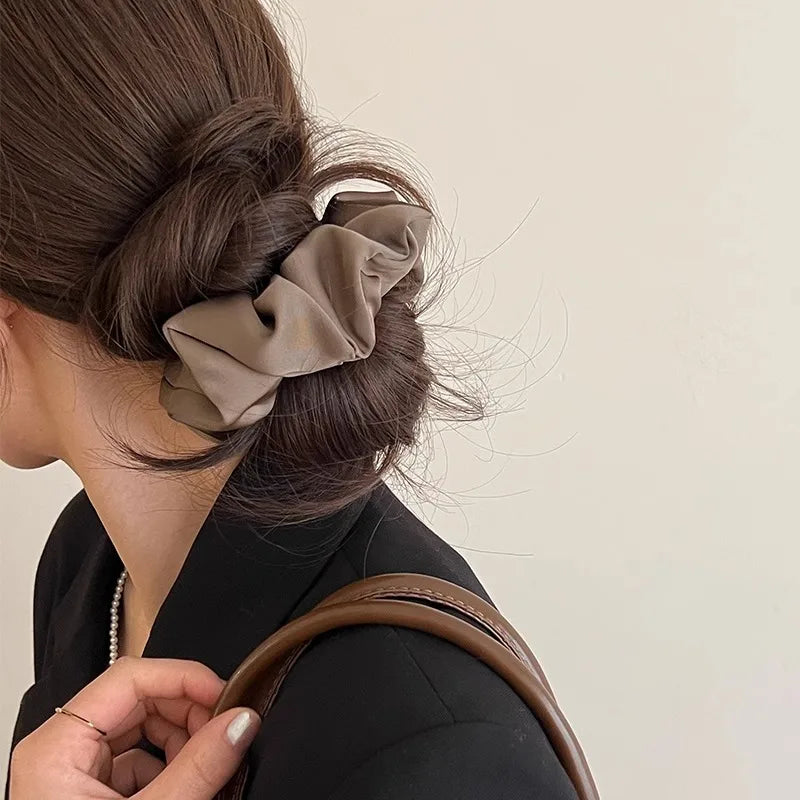1pcs Women Silk Satin Scrunchies Korean Ladies Girls Korean Elastics Hair Band Ponytail Hold Hair Tie Satin Hair Accessories