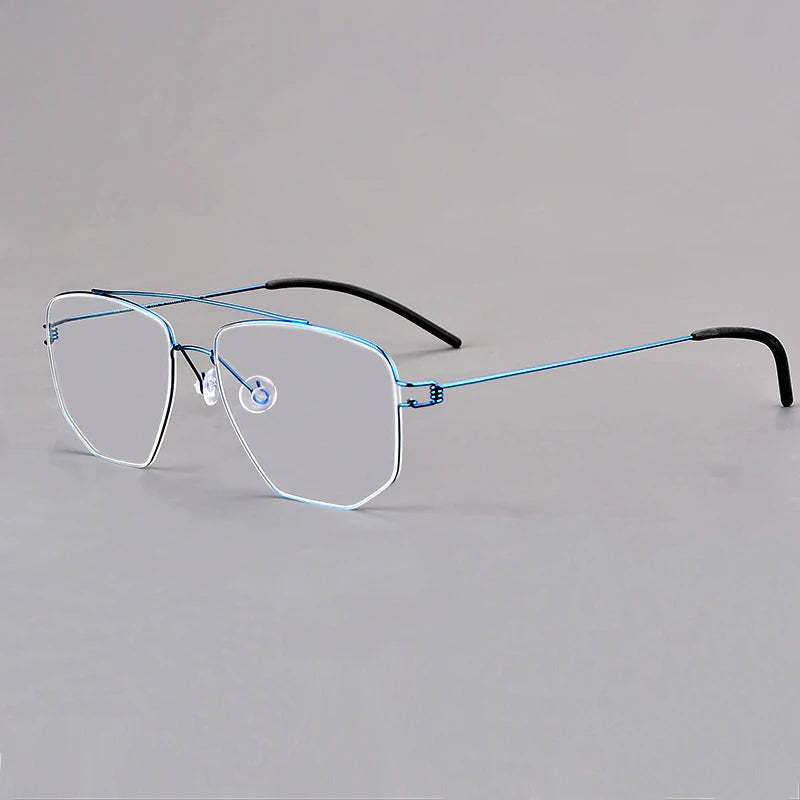 Denmark Brand Titanium Glasses Frame Men Women Double-Beam Square Eyewear Screwless Handmade Eyeglasses Frames Edwin Oclus De